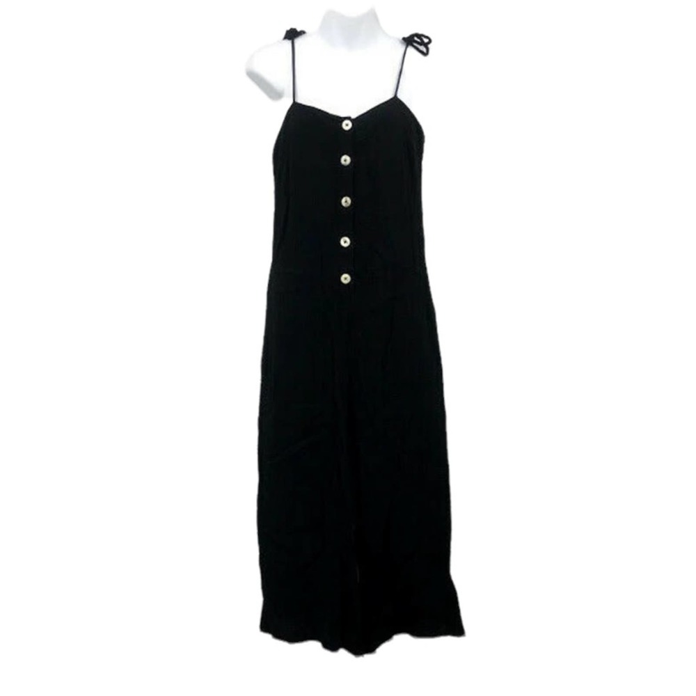 Bec & Bridge Emilie Jumpsuit Tie Strap Crinkle Textured Crepe Cropped Wide Leg 2 - Picture 5 of 6